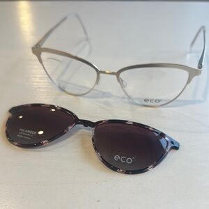 Gold Convertible Glasses with Tortoise Clip-On Sunglasses